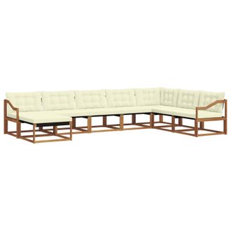 vidaXL Conjunto De Sof&aacute;s De Exterior Con Coj&iacute;n 8 Pcs Natural Y Crema Vidaxl