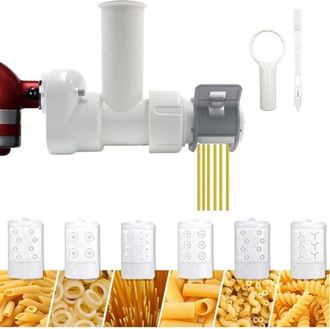 OEM Accesorio Para Hacer Pasta Para Batidoras Kitchenaid, Accesorio Prensador De Patatas Con 6 Formas Diferentes Para Hacer Pasta, Espaguetis Y Fettuccine