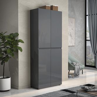 Dmora Zapatero Bellante, Mueble Para Zapatos 10 Estantes, Hecho En Italia, 34x80x200h Cm Negro Antracita