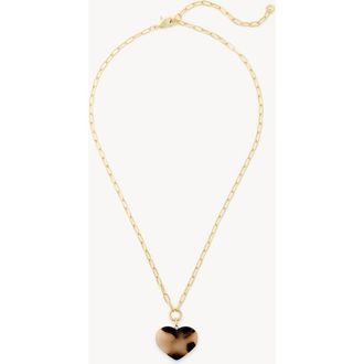 Machete Jewelry Mini Heart Pendant Necklace in Blonde Tortoise at Nordstrom