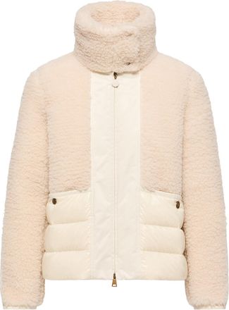 Moncler Moncler Glorieux Hooded Teddy Short Down Jacket, Women, White, Size: 0