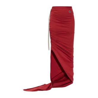 Rick Owens Maxi Skirts, female, Red, Size: XS Knitted Adjustable Skirt