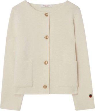 Busnel Macey Jas - Dames - Vesten - Beige - S - Wol - Truien & Vesten