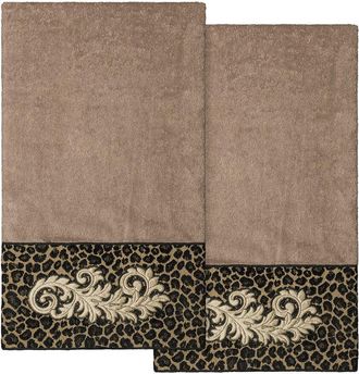 Linum Home Textiles 100% Turkish Cotton April 2Pc Embellished Bath Towel Set