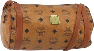 MCM Pre-owned Cross Body Bags, female, Brown, Size: ONE SIZE Pre-owned Plastic Shoulder Bag