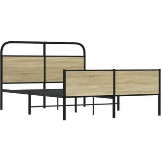 vidaXL Vidaxl - Bed Frame without Mattress 140x200 cm Sonoma Oak Engineered Wood