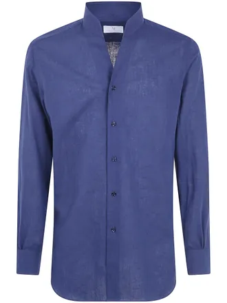 Mazzarelli Camicia Cotone Blu 49W 12 Blue