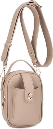 Mali + Lili Parker Faux Leather Crossbody in Taupe at Nordstrom