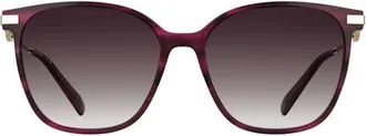 Longchamp Foulonn 55mm Gradient Modified Rectangular Sunglasses in Striped Purple at Nordstrom