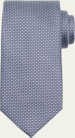 Brioni Mens Micro Triangle Silk Jacquard Tie