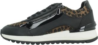 Geox Desya Lage Sneakers - Dames - Sneakers - Zwart - 38 EU - Leer - Schoenen