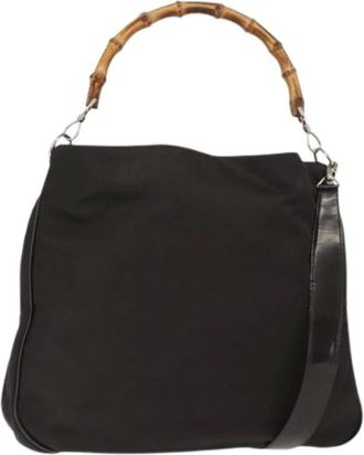 Gucci Pre-owned Handbags, female, Brown, Size: ONE SIZE Pre-owned Vintage Nylon Handbag