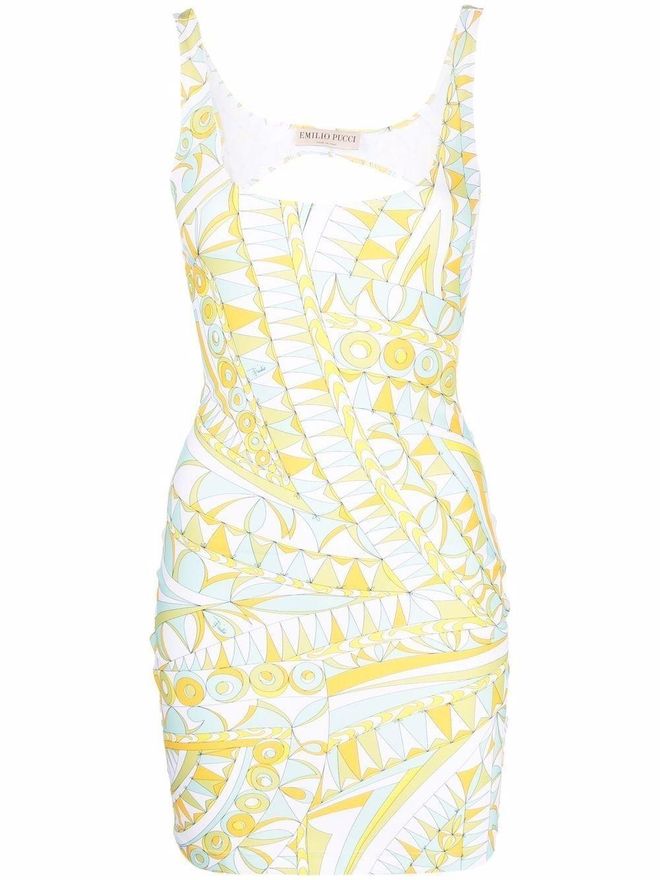 Bandierine-print cutout dress - Blue