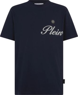 Philipp Plein Round Neck T-Shirt Signature - Heren - T-shirts - Blauw - 4XL - Katoen - Tops