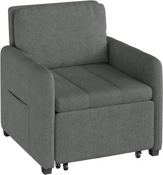 Woltu Woltu Cama 3 En 1: Sof&aacute; Cama Individual Extra&iacute;ble, Tejido De Rizo Transpirable, Gris Oscuro