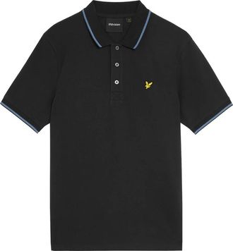 Lyle & Scott Tops, Heren, Zwart, XL, SS Polo Shirts Tipped Polo Shirt