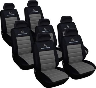 Woltu Woltu 7pz Set Coprisedili Auto 7 Posti Seat Cover Universali Per Macchina Grigio