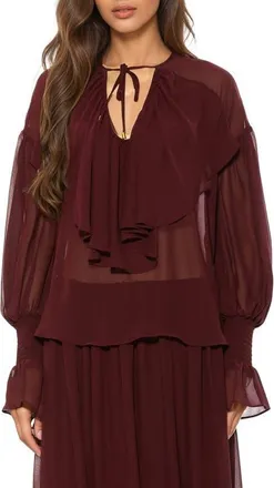 Alexia Admor Serelise Ruffle Top in Burgundy at Nordstrom, Size X-Small