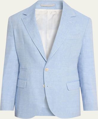 Brunello Cucinelli Mens Linen and Virgin Wool Two-Button Blazer