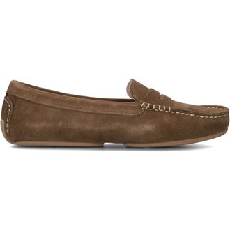 Stefano Lauran Schoenen, Dames, Bruin, 41 EU, Linnen, Elegante Camel Suede Mocassins
