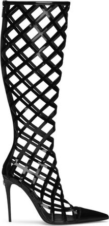 Dolce & Gabbana cage knee-length boots - women - Goat Skin/Calf Leather/Calf Leather/Calf Leather - 36.5 - Black