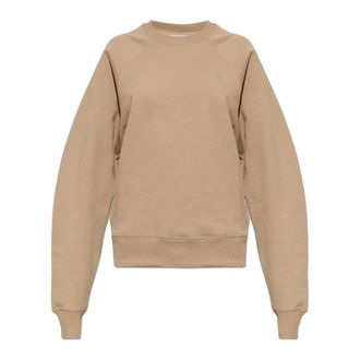 Ami Felpa in cotone con logo ricamato - - Sweatshirts & Hoodies - Donna - Beige - S
