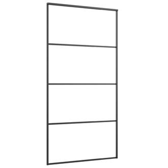 Berkfield Home Sliding Door Aluminium & ESG Glass 102.5x205 cm Black