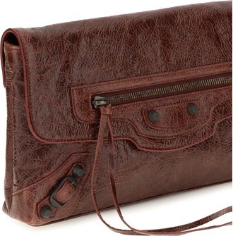 Balenciaga Womens Clutch Le City Lambskin Berry Red Bags
