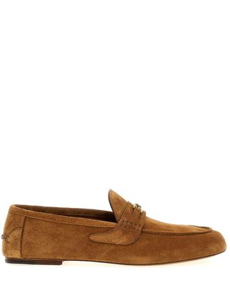 Gucci Interlocking G suede loafers - men - Calf Suede/Calf Leather/Calf Leather - 6.5 - Brown