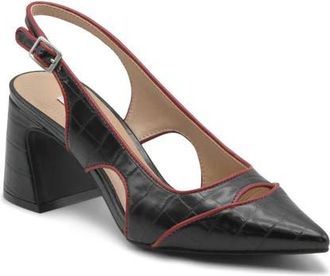 Charles by Charles David Anstead Slingback Pointed Toe Pump in Black/Red at Nordstrom, Size 6.5