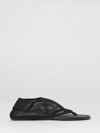 Alaia Mesh Nylon Low-Heeled Sandals with Perforated Design and Hook-and-Loop Closure