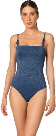 Kibys Sacred Sun Nube Luxe Shimmer Sculpting One Piece in Shimmery Blue at Nordstrom, Size Medium