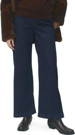 Mango Over the Bump Wide Leg Maternity Jeans in Open Blue at Nordstrom, Size 10