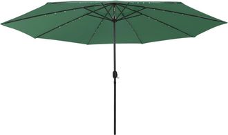 vidaXL Sombrilla De Jard&iacute;n Con Luces Led Verde 400 Cm Vidaxl