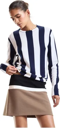 Cynthia Rowley Truien & Vesten, Dames, Blauw, L, Sideline Gestreepte Trui