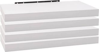 Woltu Set Da 4 Mensole Da Muro Bianche Ideali Per Ogni Ambiente Varie Misure Dimensioni : 50x22.9x3.8cm