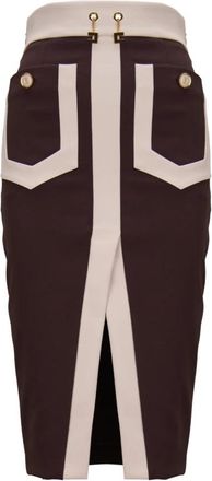 Elisabetta Franchi Midi Rokken - Dames - Midirokken - Bruin - S - Leer - Rokken