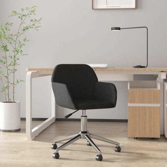 vidaXL vidaXL Sedia da Ufficio Girevole Nera in Tessuto