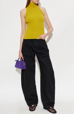 Alaia Wool Top With Turtleneck, Womens, Yellow