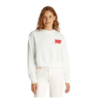 Tommy Jeans Dames/Dames Bubble Crop Sweatshirt (Ecru)