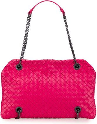 Bottega Veneta Pre-owned Womens Woven Leather Shoulder Bag - Poppy - One Size