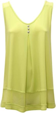 Joseph Ribkoff Mouwloze Lime Exotique Top - Dames - Tops zonder mouwen - Groen - XS - Polyester - Tops