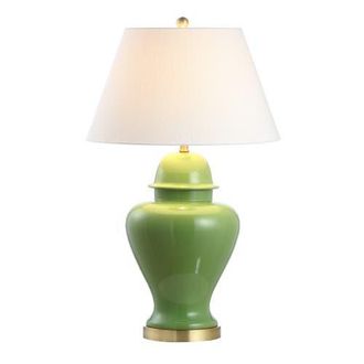 Jonathan Y Designs Sagwa 33 Ceramic/Iron Modern Classic LED Table Lamp in Green at Nordstrom