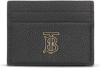 Burberry leather logo-plaque card holder - women - Calf Leather/Viscose/Calf Leather - One Size - Black