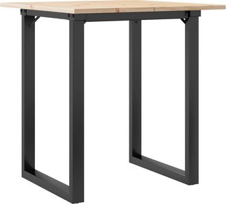 vidaXL Vidaxl - Mesa De Comedor Marco O Madera Maciza Pino Y Acero 70x70x75 Cm