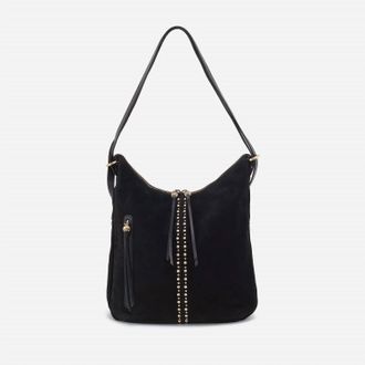 Hobo Merrin Backpack Shoulder Bag In Black Suede