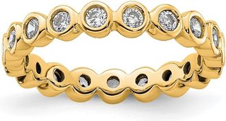 Diamond2Deal 14k Polished Bezel-set 1/2 Ct Diamond Eternity Band Ring