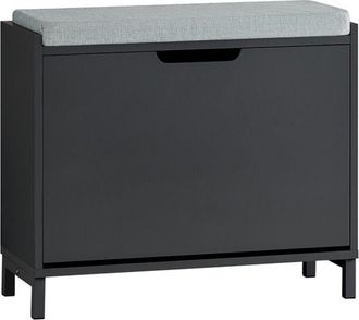 SoBuy Sobuy - Zapatero Peque&ntilde;o Estrecho Con 1 Solapa Organizador Para Zapatos De Entrada Negro 60 X 24 X 52 Cm Fsr151-k-sch Es