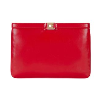 Elisabetta Franchi Clutches, female, Red, Size: ONE SIZE Naplak Envelope Clutch