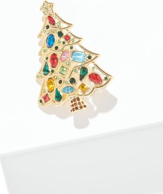 Talbots Crystal Tree Brooch - Multi/Gold - 001 Talbots